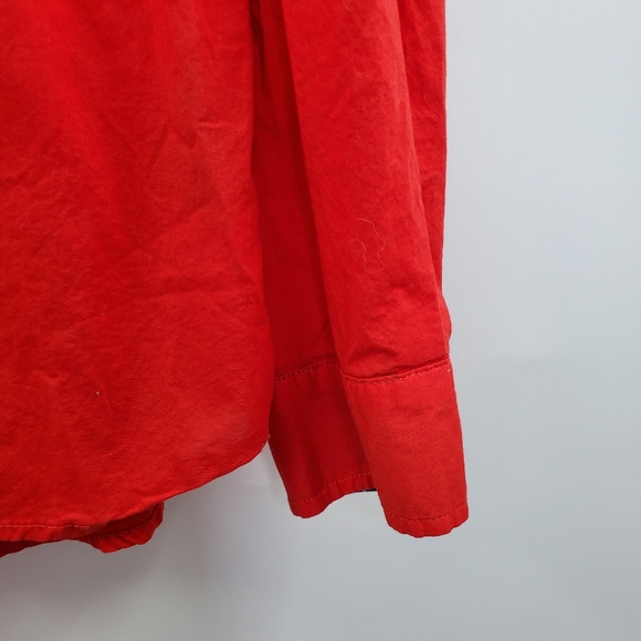 Tommy Hilfiger Red Button Up Shirt Pocket Front - Picture 3 of 6